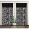 Kvetinovo-čierny stredne zatemňujúci záves Šírka 140 cm | Dĺžka 250 cm čierna Stredne zatemňovacie závesy Žabky, háčiky alebo tyč Polyester