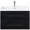 Kúpeľňový nábytkový set Sanox Straight farba čela black oak ŠxVxH 80 x 55 x 40 cm s umývadlom z minerálnej liatiny