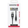 Swissten 71541010 dátový USB-C, 60W / 3A / 1x USB-C(M) / 1x USB-A(M), 1,5m, šedý