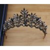 B-TOP Vintage baroková korunka do vlasov s čiernymi kryštálmi
