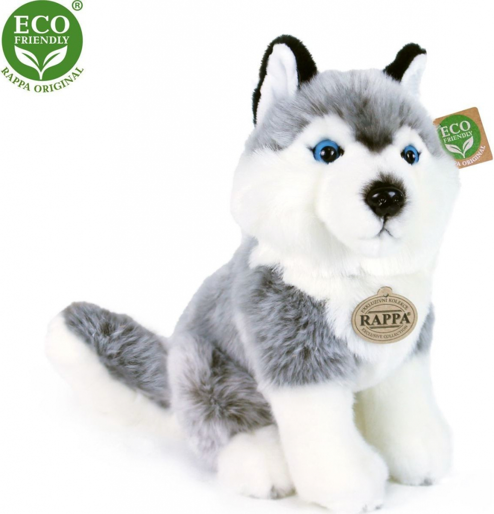 Eco-Friendly Rappa pes Husky sedící 30 cm