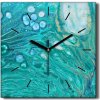 Nástenné hodiny na plátne Vodná abstrakcia 30x30 cm