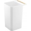 Yamazaki Odpadkový kôš s madlom Como 3132, plast / drevo, 9,5 l, biely