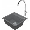 Drezový set Teorema 1/C - Granitový drez 530x500 mm, sivá + Drezová batéria Teorema