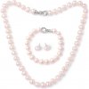 Tiniana Perlová souprava pravé říční perly Siv , náhrdelník, náramek a náušnice, růžová