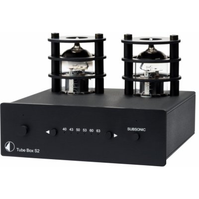 Pro-Ject Tube Box S2 black: Audiofilský elektronkový předzesilovač pro MM a MC přenosky