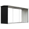 vidaXL Záhradná kôlňa na drevo antracitová 330x92x153 cm galvanizovaná oceľ
