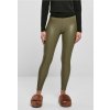 Urban Classics dámské koženkové legíny Ladies Faux Leather High Waist leggings olive