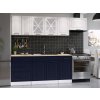 Kuchynská linka MARGID 240cm - Biela + marine blue