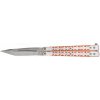 Nôž Joker JKR351 motýlik červeno-strieborný, čepeľ 100 mm
