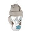 Canpol Babies nevylievací hrnček so slamkou a závažím Exotic Lenochod šedý 270 ml