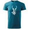 Jeleň z listov - Klasické pánske tričko vyššej gramáže - XS ( Tmavý tyrkys )