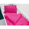 Biante Detské posteľné obliečky do postieľky Minky 3D bodky MKP-018 Purpurové Do postieľky 90x120 a 40x60 cm