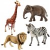 SCHLEICH FIGÚRKY ŽIRAFA SADA 17007 SLON 17001 ZEBRA 17094 LEV 17107