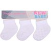 Dojčenské pruhované ponožky New Baby biele - 3ks 56 (0-3m)