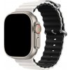 MojRemienok.sk Oceánsky silikónový vrúbkovaný remienok pre Apple Watch 38 mm/40 mm/41 mm/42 mm Farebný variant: biela - čierna