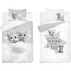 Obliečky do postieľky Mačiatka sivé 100x135/40x60