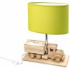 HELLUX Detská stolná lampa NÁKLADNE AUTO - POKLADNIČKA E27 drevo / zelené tienidlo 4112425