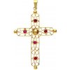 iBrill Zlatý dámsky prívesok v tvare krížika 15635