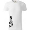 Husľový kľúč gitara - Tričko z organickej bavlny - XL ( Biela )