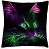 XPOSE® Mikroplyšová obliečka na vankúš MAČKA - NEON (digitálna tlač) 40x40 cm, Mikroplyš