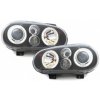 KITT Lightning Headlights suitable for VW Golf IV 4 (09.1997-09.2003) Angel Eyes 2 Halo Rims Black
