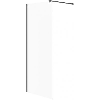 Cersanit MILLE Walk-In sprchový kút k stene 80x200, Black, Číre sklo+vzpera, S161-007 S161-007