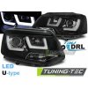 Tuning-tec Predné svetlomety U-LED LIGHT BLACK pasujú na VW T5 2010-2015