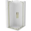 MEXEN/S - Velar L Duo sprchovací kút, posuvné dvere 80 x 80, dekor, zlato 871-080-080-02-33-50