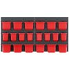 PlasticFuture Závěsný organizér s 20 boxy ORDERLINE 80x16,5x40 cm černo-červený