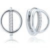 MINET JMG0352WSE00 - Elegantné náušnice z bieleho zlata s bielymi zirkónmi Au 585/1000 1,80g