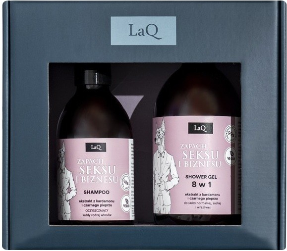 LAQ Doberman set sprchový gél 500 ml + šampón na vlasy 300 ml