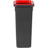 Čierny plastový odpadkový kôš FIT-BIN s červeným vekom - 20 l