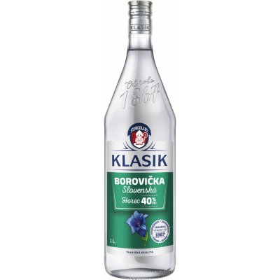 KLASIK Slovenská Borovička Horec 40% 1 l (čistá fľaša)