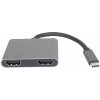 PremiumCord MST adaptér USB-C 2x HDMI, USB3.0, PD, rozlíšenie 4K a FULL HD 1080p ku31hdmi13