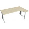 HOBIS Pracovný stôl Flex, ergo, ľavý, 180x75,5x120 (80x40) cm, agát/kov