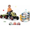 Smoby set traktor Claas Farmer XL na šliapanie s prívesom, dvojposchodová garáž Vroom Planet Grand a 5 autíčok 710114-4