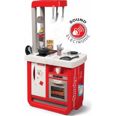 Smoby Kuchynka elektronická Bon Appetit červená zvuková s chladničkou kávovarom a 23 doplnkov
