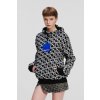 MIKINA KARL LAGERFELD JEANS KLJ MONOGRAM AOP HOODIE BLACK WHITE AOP
