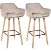Sada 2 barových stoličiek Grant velvet, krémová