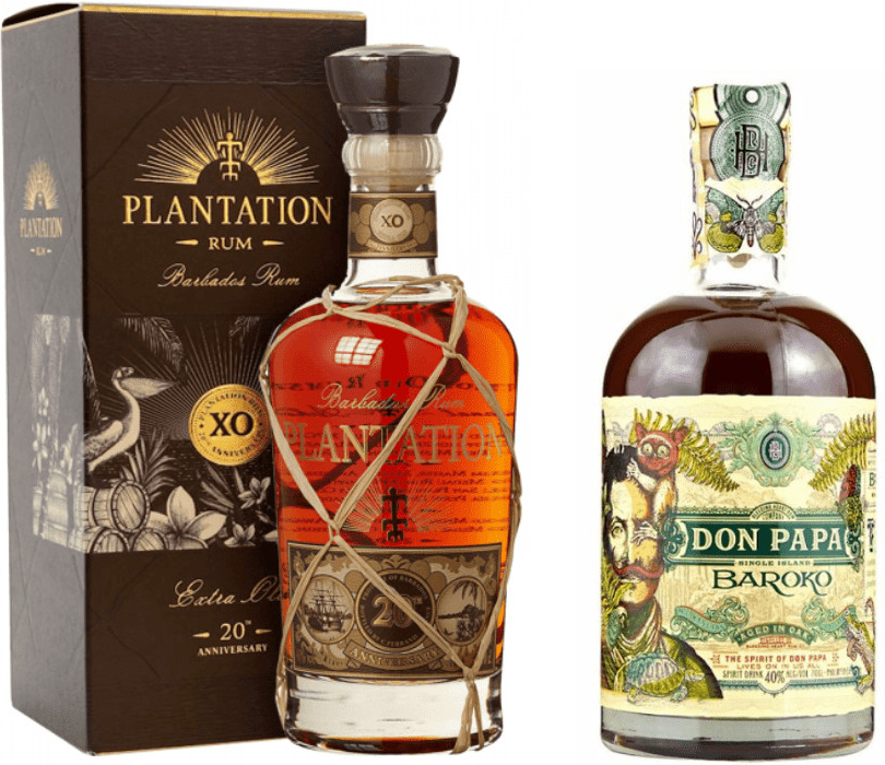 Don Papa Baroko 40% 0,7 l a Plantation XO 20th Anniversary 40% 0,7 l (set)