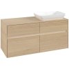 VILLEROY & BOCH Collaro závesná skrinka pod umývadlo na dosku (umývadlo vpravo), 4 zásuvky, s LED osvetlením, 1200 x 500 x 548 mm, Nordic Oak, C114B0VJ