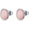 Brosway Oválne oceľové náušnice s ruženínom Essential BNL146