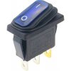 Kolískový vypínač obdĺžnikový s podsvietením KCD3, ON-OFF, IP65, 250V/15A Modrá