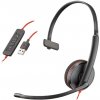 Poly POLY Blackwire C3210 Slúchadlá s mikrofónom Kábel Pres hlavu Kancelária / call centrum USB Typ-A Čierna (209744-201)