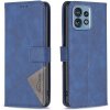 Peňaženkové kožené puzdro Rhombus na Motorola Edge 40 Pro - Modrá