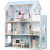 Drevený domček pre bábiky, 3-poschodový Ricokids RK-878 - modrý