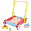 Bigjigs Baby Drevené kocky vo vozíku