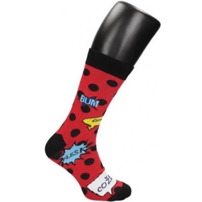 Happy Veselé ponožky S nádychom vtipu červené
