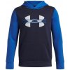 Detská mikina cez hlavu Under Armour B RIVAL FLEECE CBLCK GRAPHIC HOODIE modrá 6004994-402 - YXS